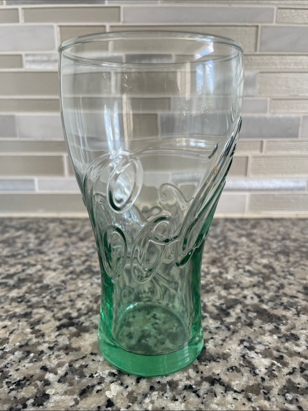 Vintage Coca Cola Glass Pasabahce Georgian Green Droplet Base PK D3 N 056